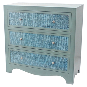3-Drawer Wood Cabinet - Blue 