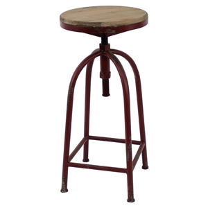 Metal Table - Round Top, Red Base 