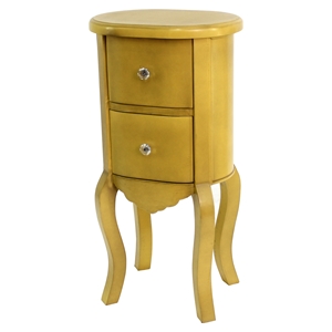 Wooden Cabinet - 2 Drawers, Yellow 