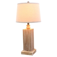 Distressed Wood Table Lamp (Set of 2)