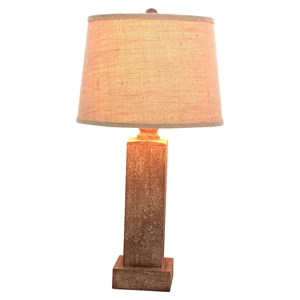 Table Lamp - Wooden Distressed Base (Set of 2) 