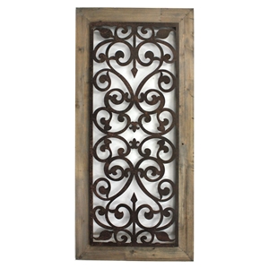 45.75"H Metal and Wood Wall Plaque 