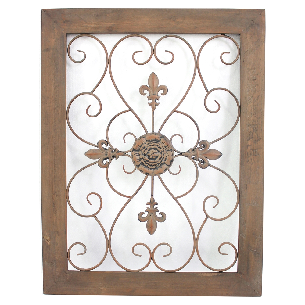 36"H Metal and Wood Wall Decor (Set of 4) | DCG Stores
