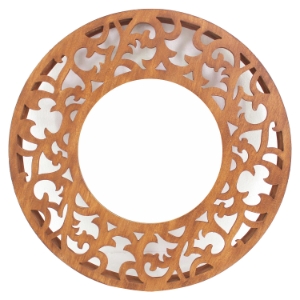 Round Wood Wall Mirror (Set of 4) 