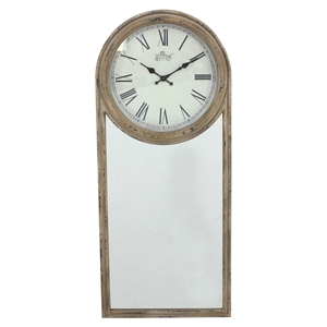 Wood Wall Clock with Mirror (Set of 2) 