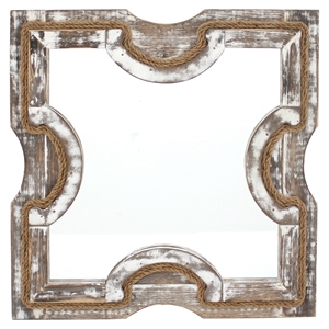 31" Square Wood Wall Mirror (Set of 2) 