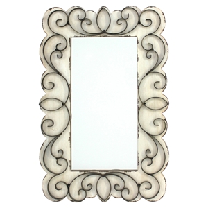 Wood and Metal Wall Mirror (Set of 2) 