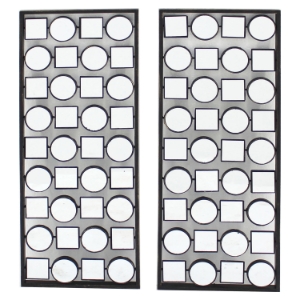2-Piece Metal Wall Plaque with Mirror (Set of 2) 