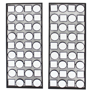 2-Piece Metal Wall Plaque with Mirror (Set of 2) 