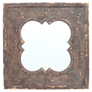 36" Square Wood Mirror 