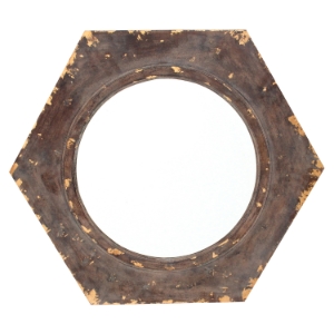 Wood Wall Mirror - Hexagon 