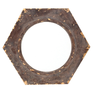 Wood Wall Mirror - Hexagon 