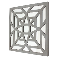Square Gray Mirror Wall Decor (Set of 2)