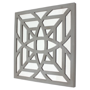 Square Gray Mirror Wall Decor (Set of 2) 