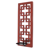 Red Wooden Candle Holder (Set of 4)
