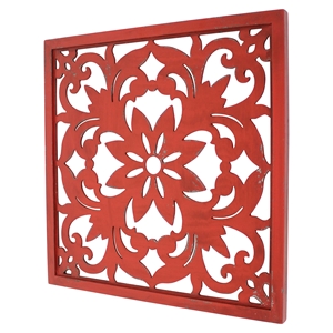 Wall Decor - Square, Red (Set of 4) 