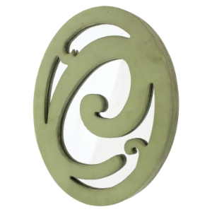 Wall Decor with Mirror - Green (Set of 8) 