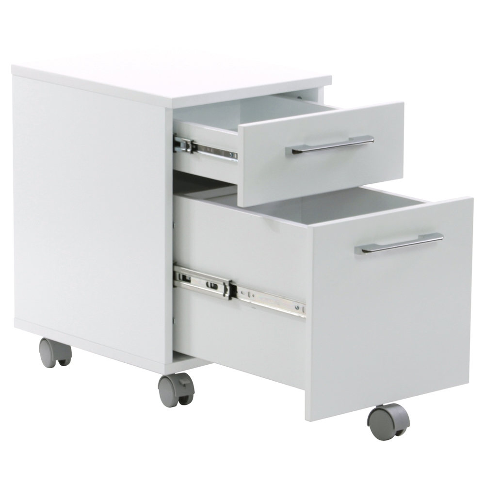 200 Series Mobile File Cabinet - 2 Drawers, White | DCG Stores