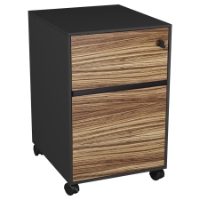 400 Series Mobile Pedestal - 2 Drawers, Zebrano