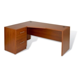 Pro X Left Crescent L-Shaped Desk with Filing Cabinet 