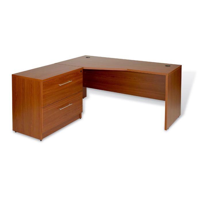 Pro X Left Crescent L-Shaped Desk with Lateral File Cabinet 