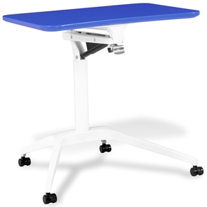 Mobile Laptop Table - Adjustable Height, Blue 