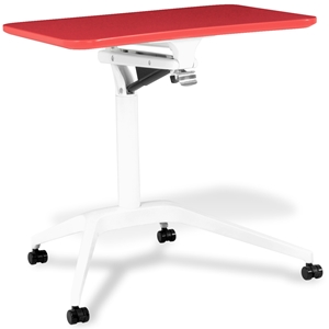 Mobile Laptop Table - Adjustable Height, Red 