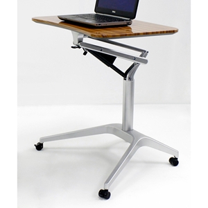 Adjustable Height Laptop Stand - Walnut 