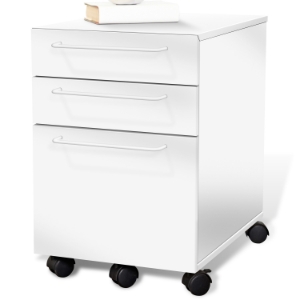 3-Drawer Mobile Pedestal - White 