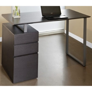 Contemporary Pedestal Desk - Espresso 