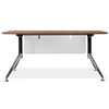 63 Inch Rectangular Desk - Steel Legs, Modesty Panel, Walnut - UNIQ-X301-WAL