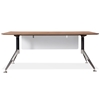 71 Inch Rectangular Desk - Steel Legs, Modesty Panel, Walnut - UNIQ-X302-WAL