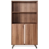 Contemporary Bookcase with Doors - Walnut - UNIQ-X360-WAL