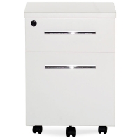 Pearl Office White Lacquer Mobile Pedestal