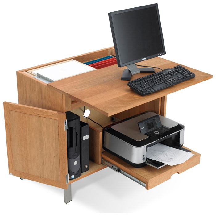 Timberland Computer Desk with CPU and Printer Storage | DCG Stores