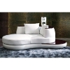 Rodus Leather Sectional Sofa and Chaise with Wooden Trim - VIG-105-SET-HL