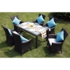 Whitfield Patio Set with Frosted Glass Top Table - VIG-2107-7PC