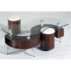 Reese Contemporary S-Shaped Coffee Table with Stools - VIG-C200-CT
