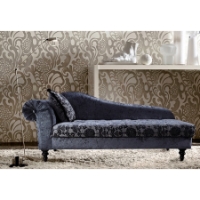 Divani Casa Metropolitan Fabric Chaise - Tufted, Gray