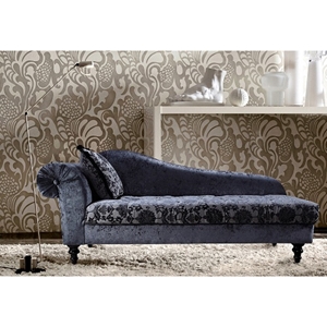 Divani Casa Metropolitan Fabric Chaise - Tufted, Gray 