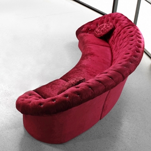 Divani Casa Cosmopolitan Mini Sectional Sofa - Red, Tufted 