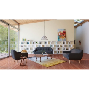 Divani Casa Afton Sofa Set - Gray, Button Tufted 
