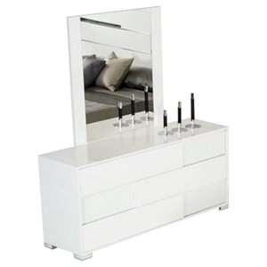 Modrest Ancona Italian Modern White Dresser - 3 Drawers, White 