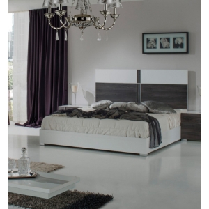 Nova Domus Corrado Italian Modern Platform Bed - White and Gray 
