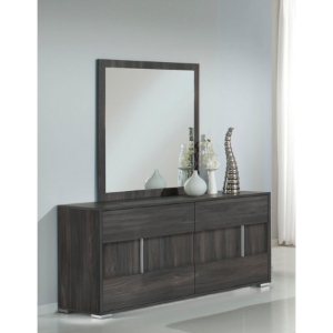 Modrest Luca Italian Dresser - 6 Drawers, Gray 