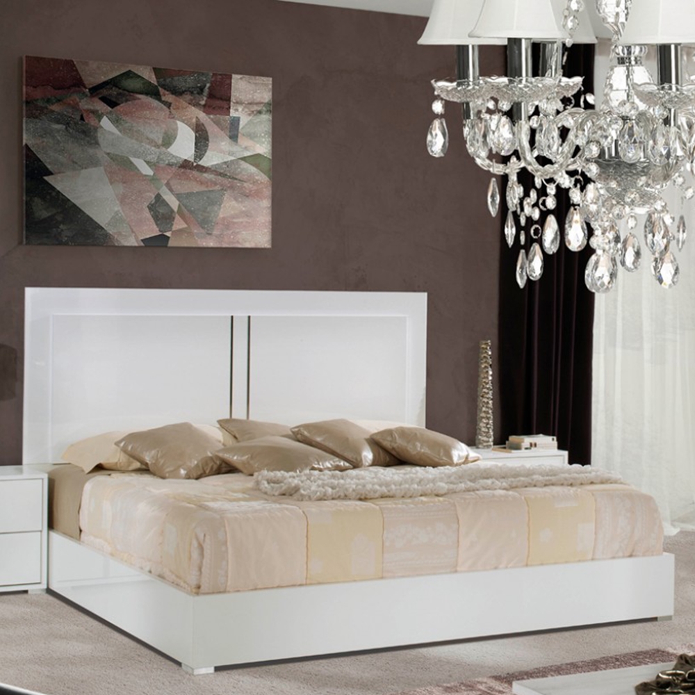 Modrest Nicla Italian Modern Bed - White | DCG Stores