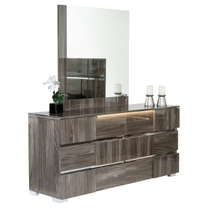 Modrest Picasso Italian Dresser - 6 Drawers, Gray 
