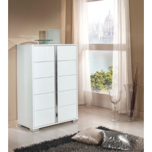 Modrest San Marino Chest - White, 5 Drawers 