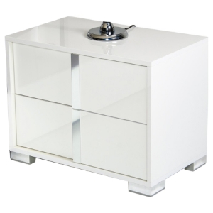 Modrest San Marino Nightstand - White, 2 Drawers 