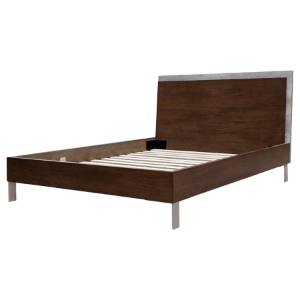 Nova Domus Conner Modern Platform Bed - Dark Walnut and Concrete 